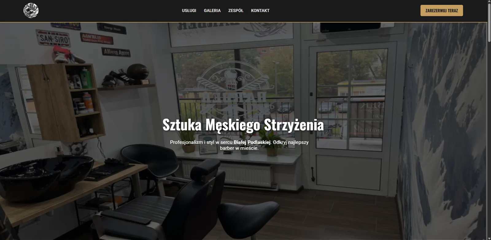 Strona Barber z Pasją - widok główny
